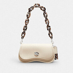 Coachtopia Wavy Dinky Bag in Cloud | Crossbody Strap & “Tortoiseshell” Chain